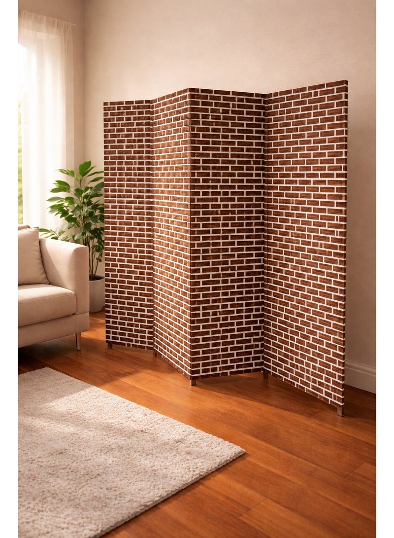 Harmony Home 4-Panel Room Divider, 200 x 180 cm, Folding Privacy Screen Partition, Portable Freestanding Divider for Bedroom, Office & Living Room (A11) - Image 1